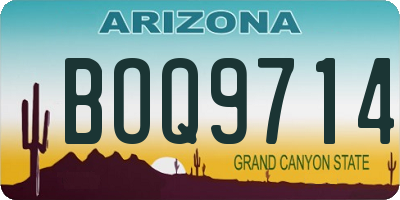 AZ license plate BOQ9714
