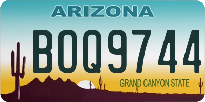 AZ license plate BOQ9744