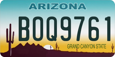 AZ license plate BOQ9761