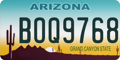 AZ license plate BOQ9768