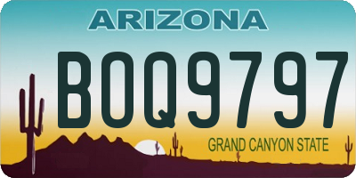 AZ license plate BOQ9797