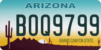 AZ license plate BOQ9799