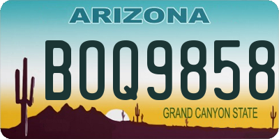 AZ license plate BOQ9858
