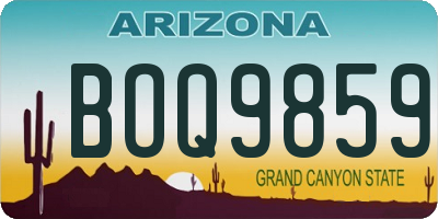 AZ license plate BOQ9859