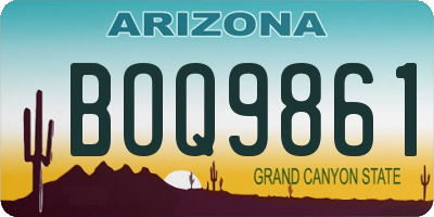 AZ license plate BOQ9861