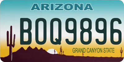 AZ license plate BOQ9896
