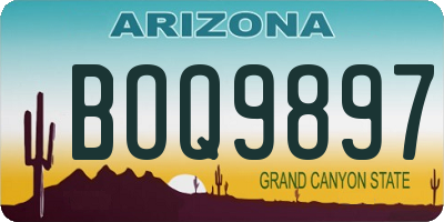 AZ license plate BOQ9897