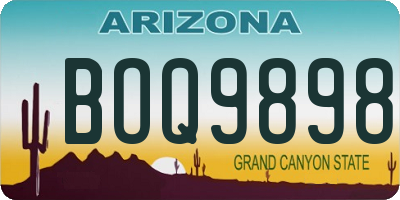 AZ license plate BOQ9898