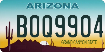 AZ license plate BOQ9904