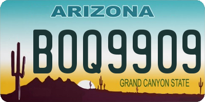AZ license plate BOQ9909