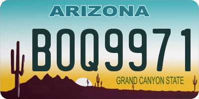 AZ license plate BOQ9971