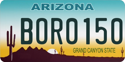 AZ license plate BOR0150