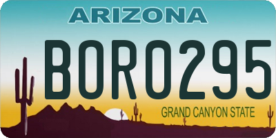 AZ license plate BOR0295