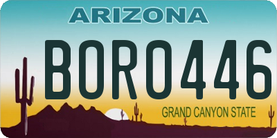 AZ license plate BOR0446