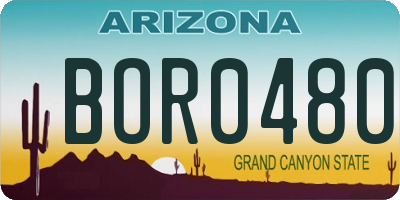 AZ license plate BOR0480