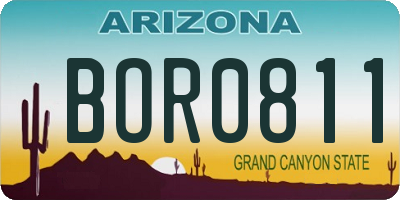 AZ license plate BOR0811