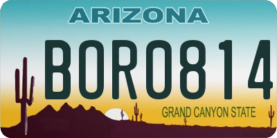 AZ license plate BOR0814
