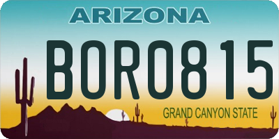 AZ license plate BOR0815