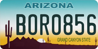 AZ license plate BOR0856