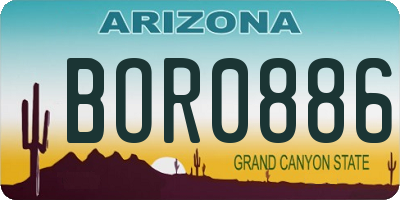 AZ license plate BOR0886