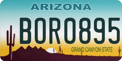 AZ license plate BOR0895