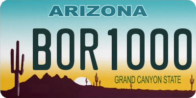 AZ license plate BOR1000