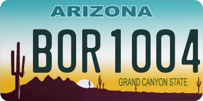 AZ license plate BOR1004