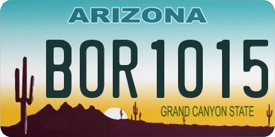 AZ license plate BOR1015