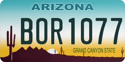 AZ license plate BOR1077