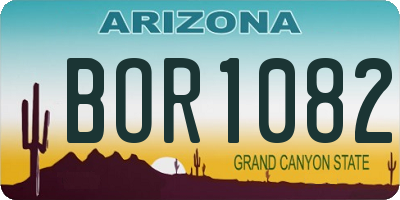 AZ license plate BOR1082