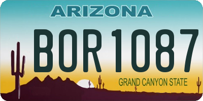 AZ license plate BOR1087