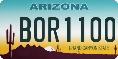 AZ license plate BOR1100