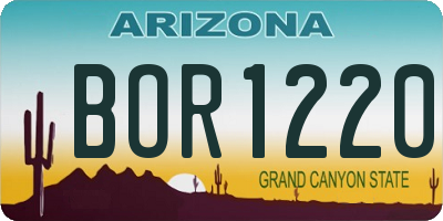 AZ license plate BOR1220