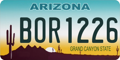 AZ license plate BOR1226