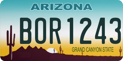 AZ license plate BOR1243