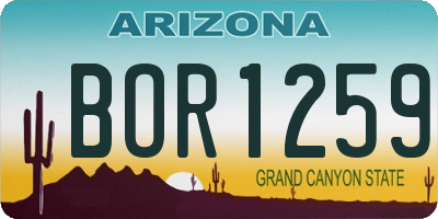AZ license plate BOR1259