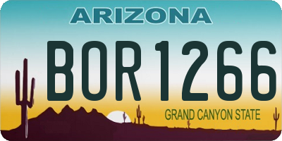 AZ license plate BOR1266