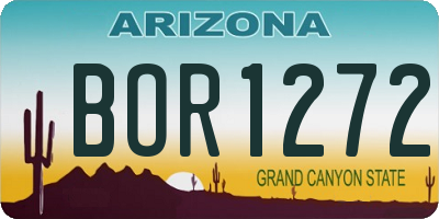 AZ license plate BOR1272