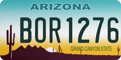 AZ license plate BOR1276