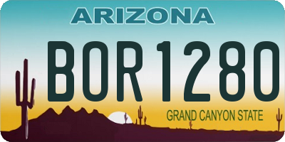 AZ license plate BOR1280