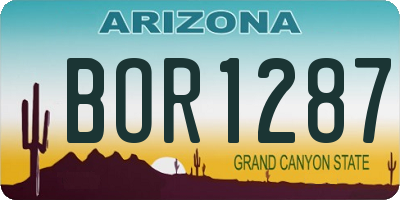 AZ license plate BOR1287