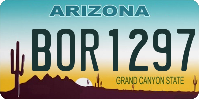 AZ license plate BOR1297