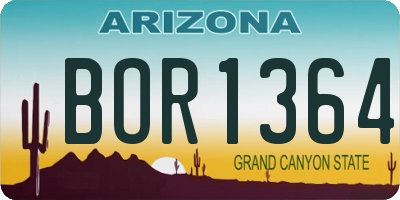 AZ license plate BOR1364