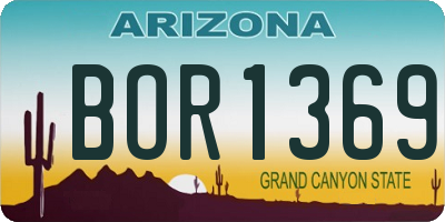 AZ license plate BOR1369