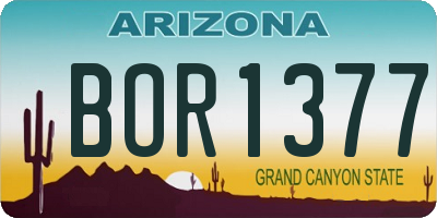 AZ license plate BOR1377