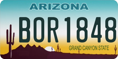 AZ license plate BOR1848