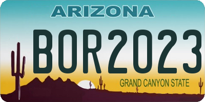 AZ license plate BOR2023