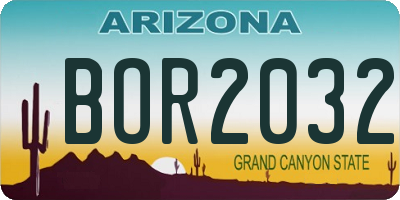 AZ license plate BOR2032
