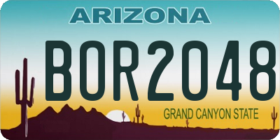 AZ license plate BOR2048