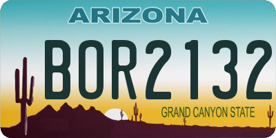 AZ license plate BOR2132